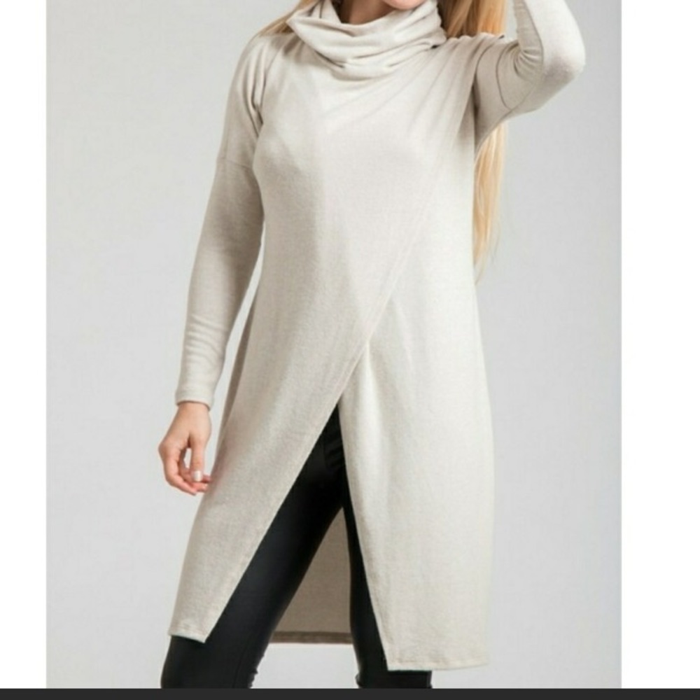 Oatmeal Cowl Neck Tunic